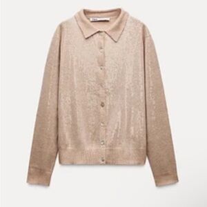 Zara Knit Cardigan With Sequins
